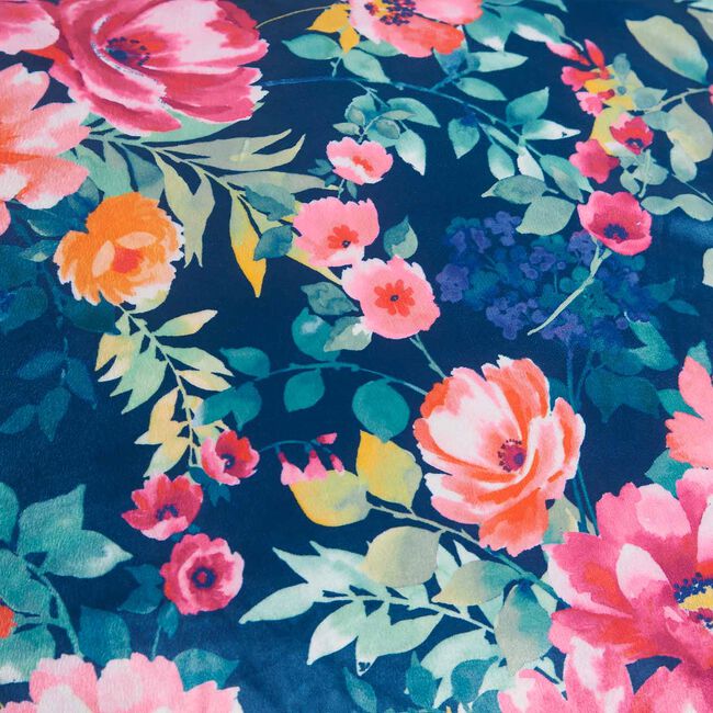 Floral Stripe Navy Cushion 45cm x 45cm
