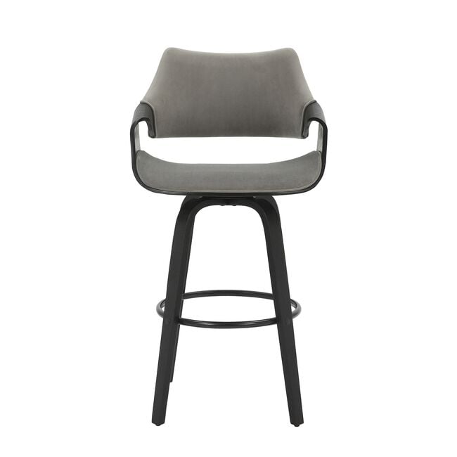 Beckett Bar Stool - Grey Velvet