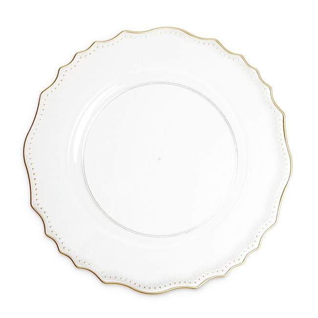 Gold Rimmed Clear Christmas Charger Plate