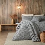 SINGLE DUVET COVER Fusion Geo Fleece Grey