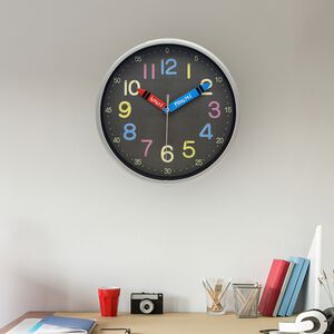 CHILDRENS WALL CLOCK Black 20cm