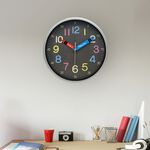 CHILDRENS WALL CLOCK Black 20cm