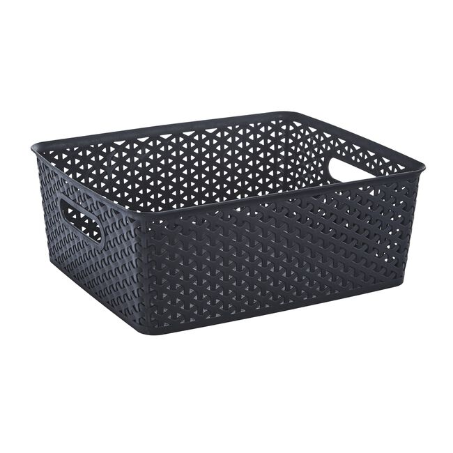 Geometric Storage Basket 14.5L - Black