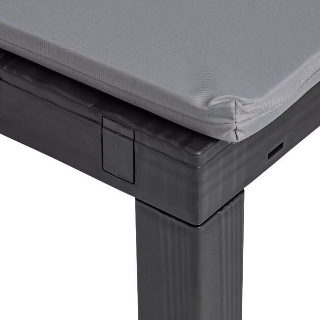 Foldable Sun Lounger with Grey Cushion