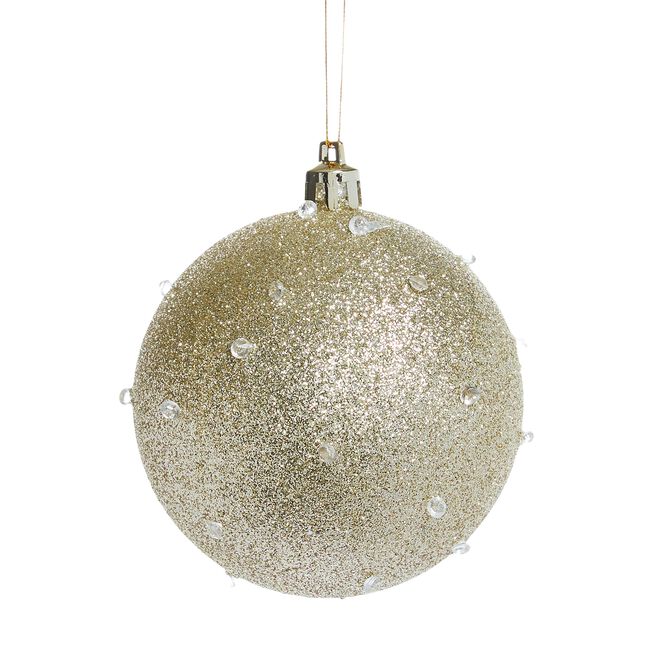 Gold Glitter Luxury Christmas Bauble Set 6 Pack