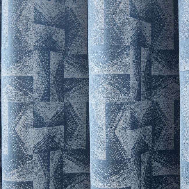 BLACKOUT & THERMAL GRAPHIC GEO BLUE  66x54 Curtain