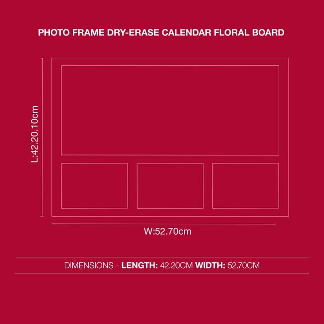 Photo Frame Dry-Erase Calendar Floral Board