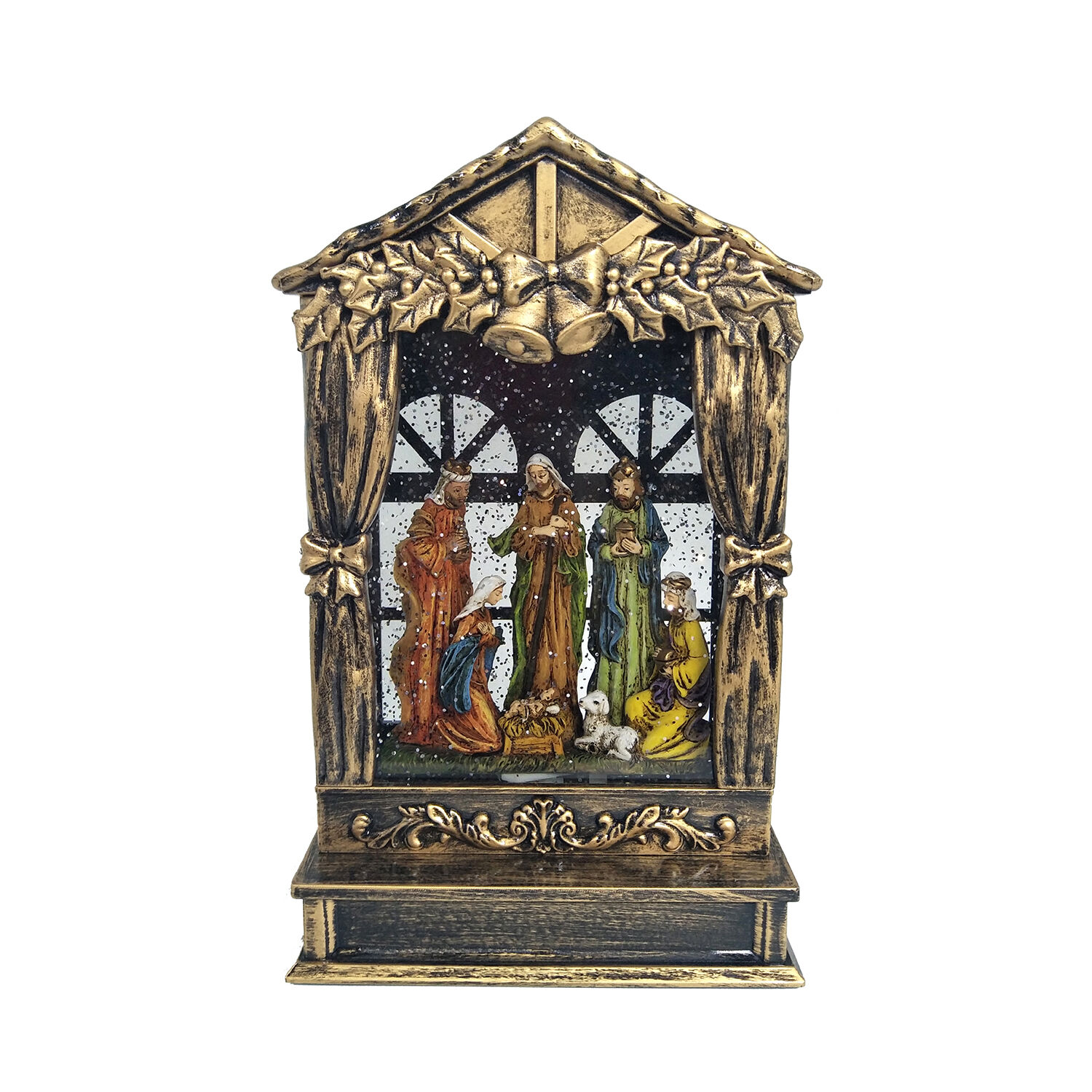 Lightup Nativity Scene Swirling Glitter Lantern Home Store + More