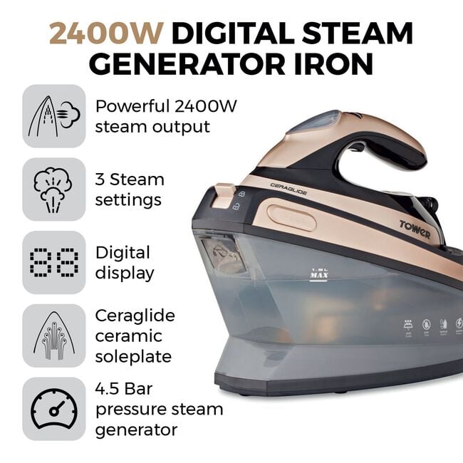 Tower Ceraglide 2400W Steam Cleaner