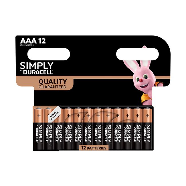 Duracell Simply AAA Batteries 12 Pack