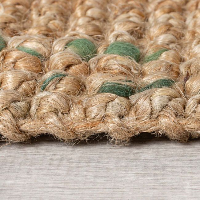 JUTE BOUCLE NATURAL/GREEN 60X230cm Runner