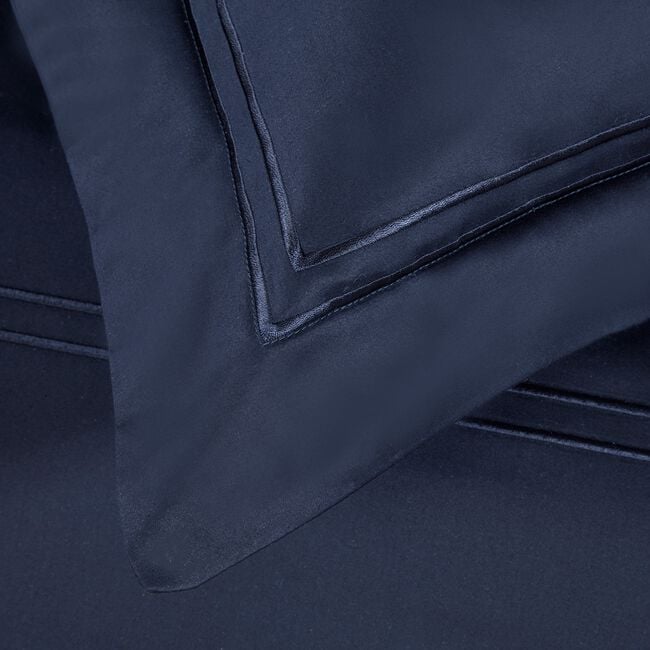 OXFORD PILLOWCASE Double Stitch Navy 500tc