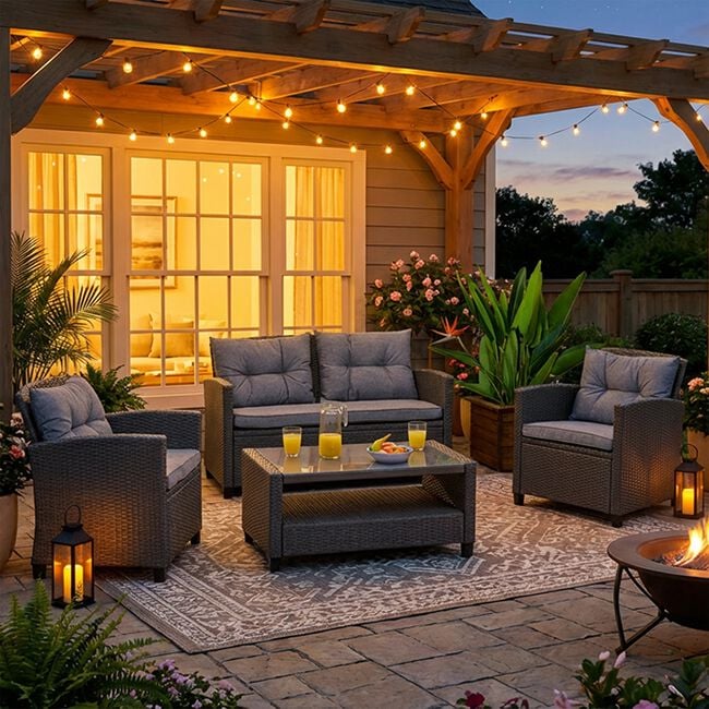 Lisbon 4 Piece Rattan Sofa Set