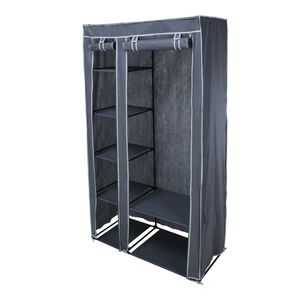 Storage Solutions Dark Grey Wardrobe 5 Shelves