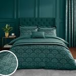 CATHERINE LANSFIELD SUPERKING DUVET COVER Art Deco Pearl Teal 