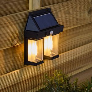 Dual Bulb Solar Wall Light with PIR Sensor