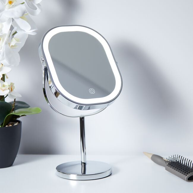 Visage LED Chrome Square 3X Cosmetic Mirror