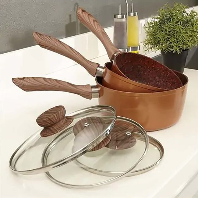 JML Copper Stone 3 Piece Cookware Set 