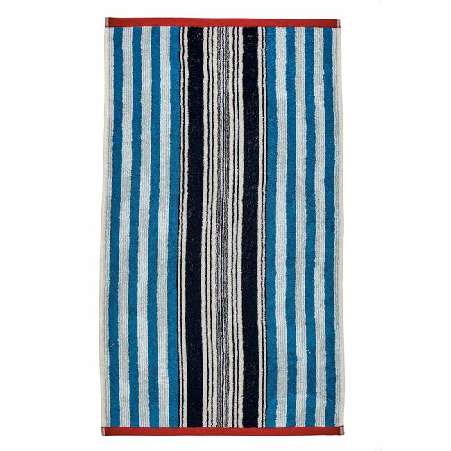 HELENA SPRINGFIELD BEACH HOUSE STRIPE BLUE/RED Hand Towel 