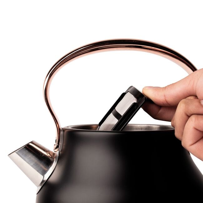 Haden Heritage 1.7L 3KW Black with RoseGold Kettle