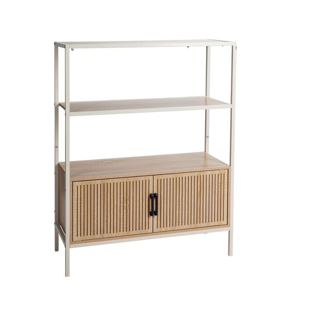 Three Layer Cabinet with Cream Metal Frame