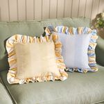 WYLDER BIRDIE STRIPE LEMON/SKY 45X45 Cushion