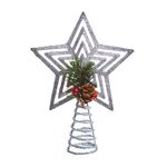 SIlver Glitter 20cm Tree Topper