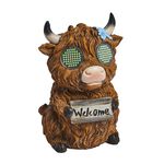 Highland Cow Solar Garden Light with Moving Eyes