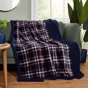 RUANE BORG CHECK NAVY 150x200cm Throw