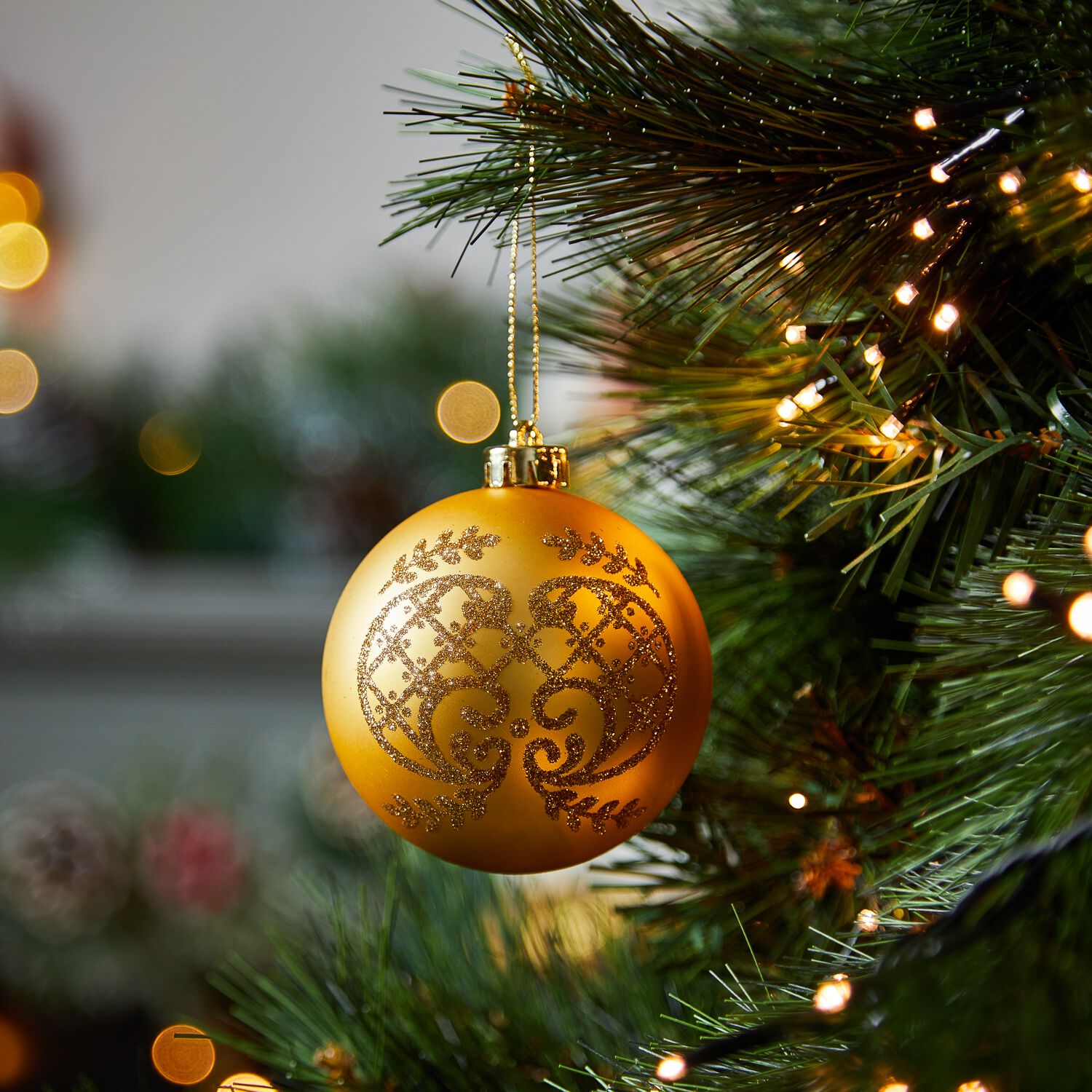 Gold Christmas Baubles 6 Pack Home Store More