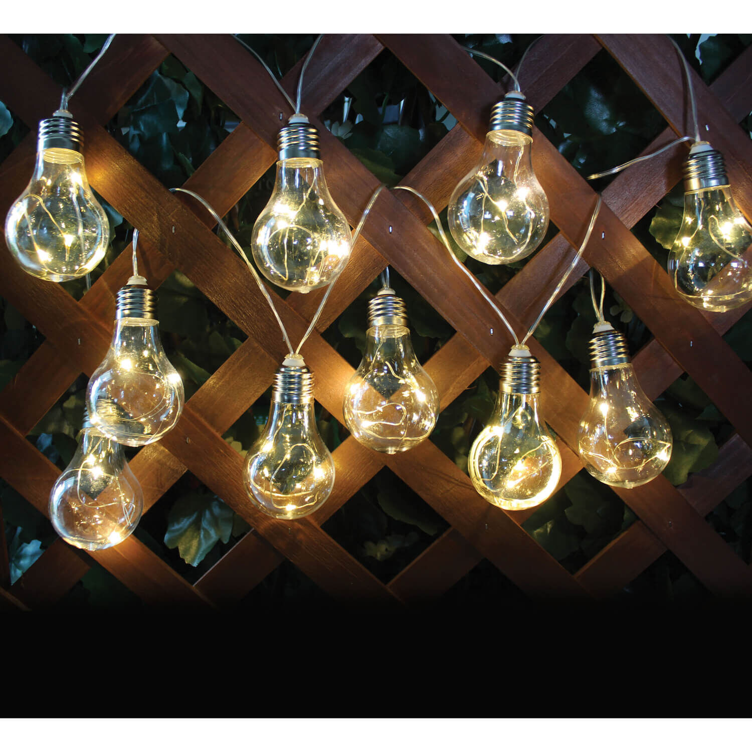 10 Led Solar Light Bulb String Lights Home Store More