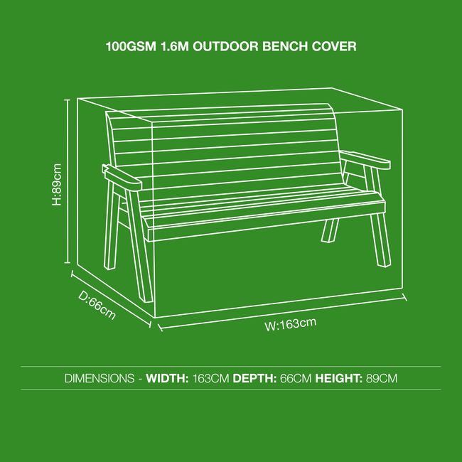 100GSM 1.6M Outdoor Bench Cover