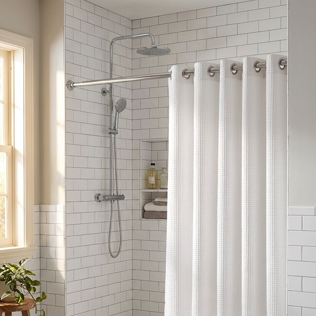 De Vielle S/Steel Shower Curtain Rod 800 - 1400mm