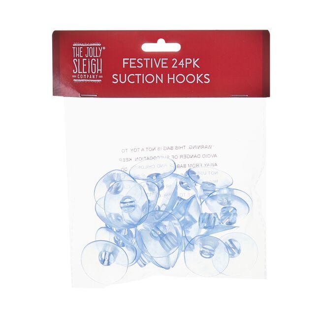 Festive Suction Hooks 24 Pack