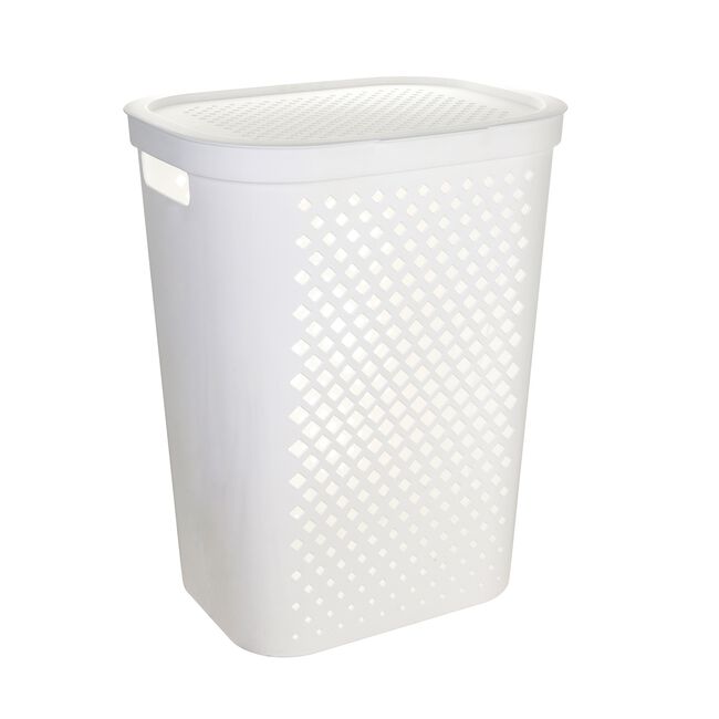 WHITE DIAMOND PATTERN 58L Laundry Hamper