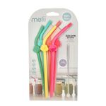 Melii 6 Silicone Straws with Cleaning Brush