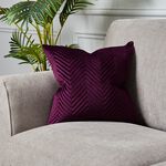 TRIANGLE STITCH DEEP PURPLE  45x45 Cushion