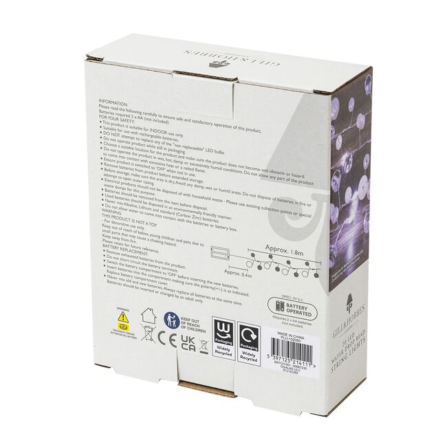 20 LED Water Drop String Lights