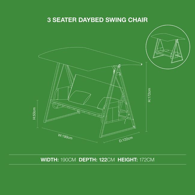 Day Bed 3 Seater Swing Chair