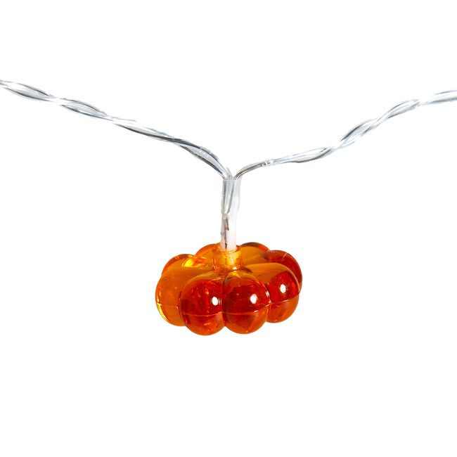 10 Warm White LED Pumpkin String Lights