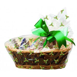 Holly Cellophane Basket Bags 6 Pack
