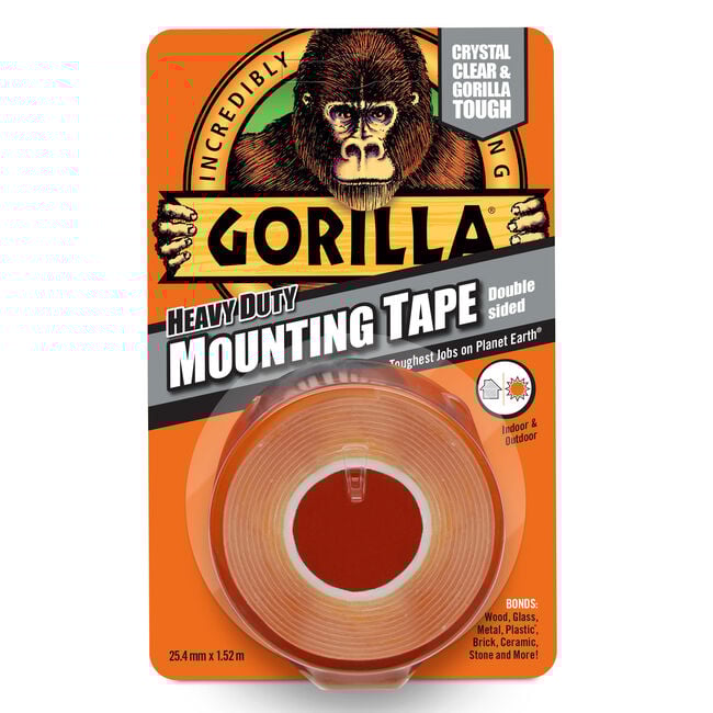 Gorilla Clear Mounting Double Sided Tape 1.5m