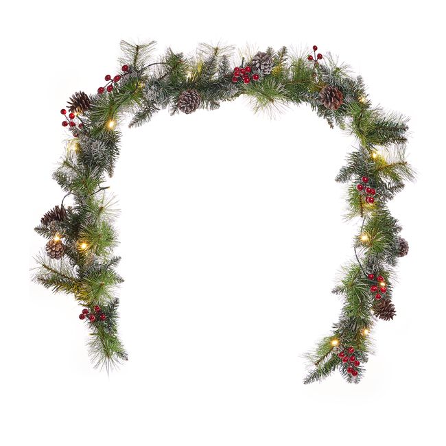 1.8M Light Up Frosted Christmas Garland 