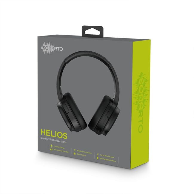 Sonarto Helios Black Wireless Bluetooth Headphones