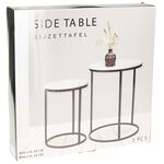 White Marble Side Table Set of 2