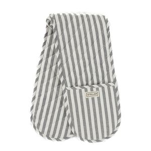 Stellar Double Oven Mitt - Grey Stripe