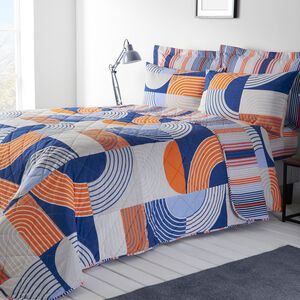 Nero Bedspread 200cm x 220cm - Blue/Orange