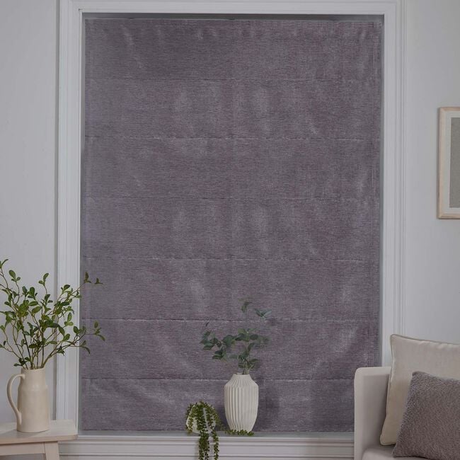 BLACKOUT & THERMAL TEXTURED SLATE 90X140cm Roman Blind