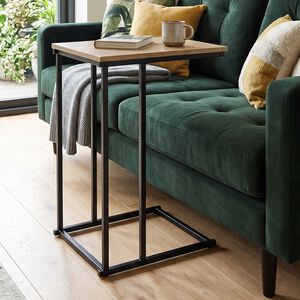 Side Table With Black Metal Frame