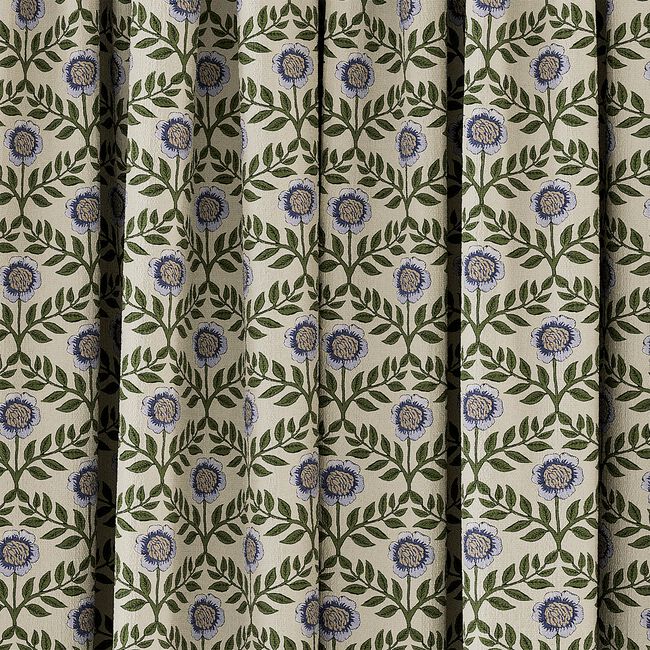 JOULES  FLORAL FOULARD LINED Curtains 66x54 Creme/Multi